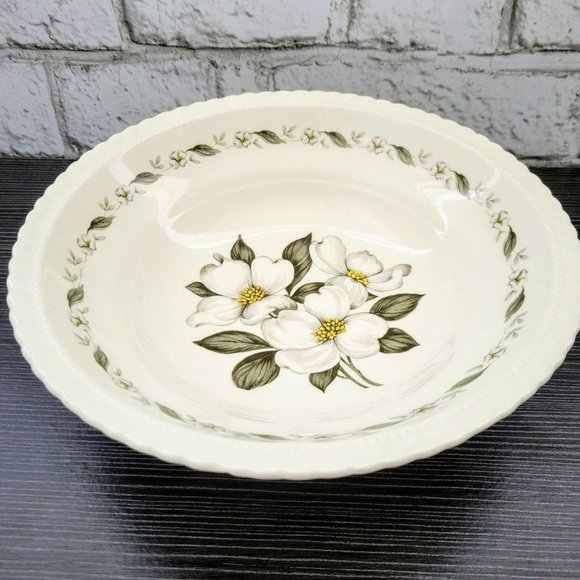 Vintage Monticello Steubenville 8 3/4" Serving Bowl, Dogwood Floral Pattern - Picture 1 of 10